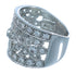 Genuine Sterling Silver Cubic Zirconia Flower Ring Size 9-3/4 AX71324